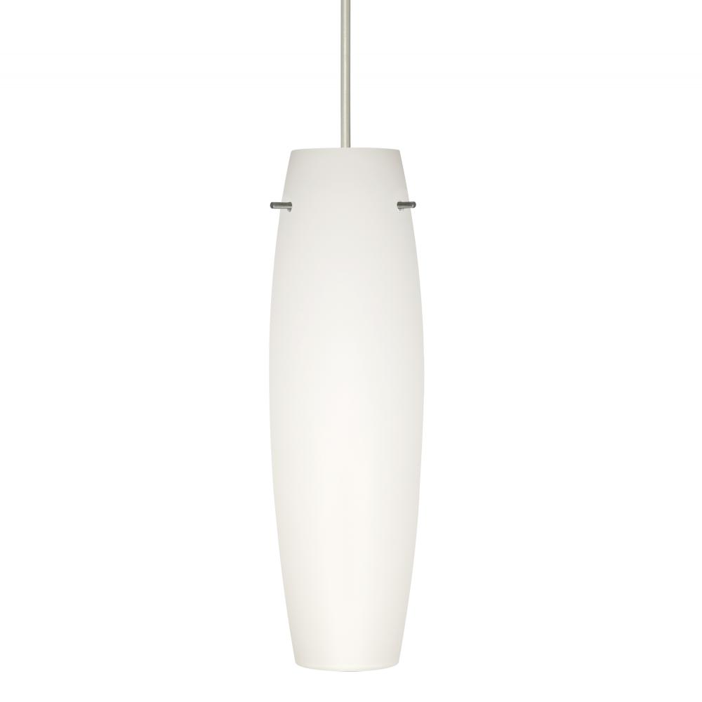 Besa Tu Tu Pendant, Opal Matte, Satin Nickel, 1x50W Halogen, 277V