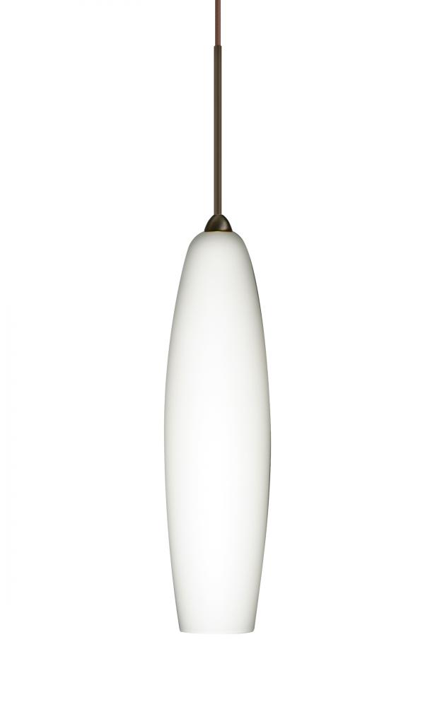 Besa Pendant Zumi Bronze Opal Matte 1x35W Halogen, 15Ft. Cord