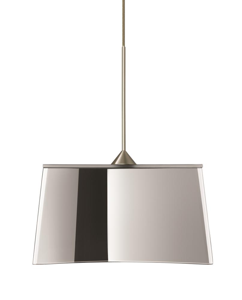 Besa Groove Pendant Mirror-Frost Satin Nickel 1x50W Halogen