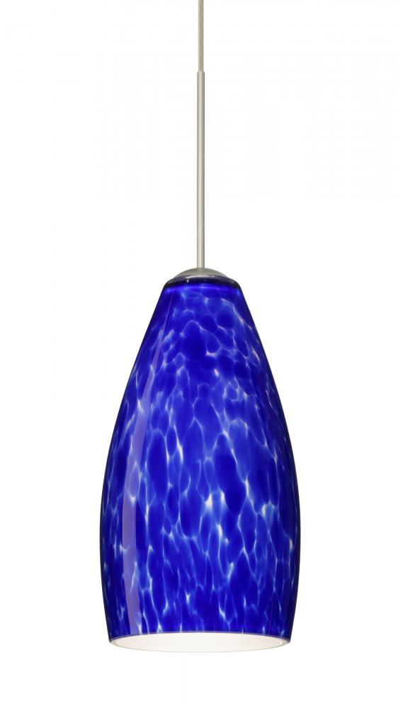 Besa Pendant Karli Satin Nickel Blue Cloud 1x50W Halogen, 15Ft. Cord