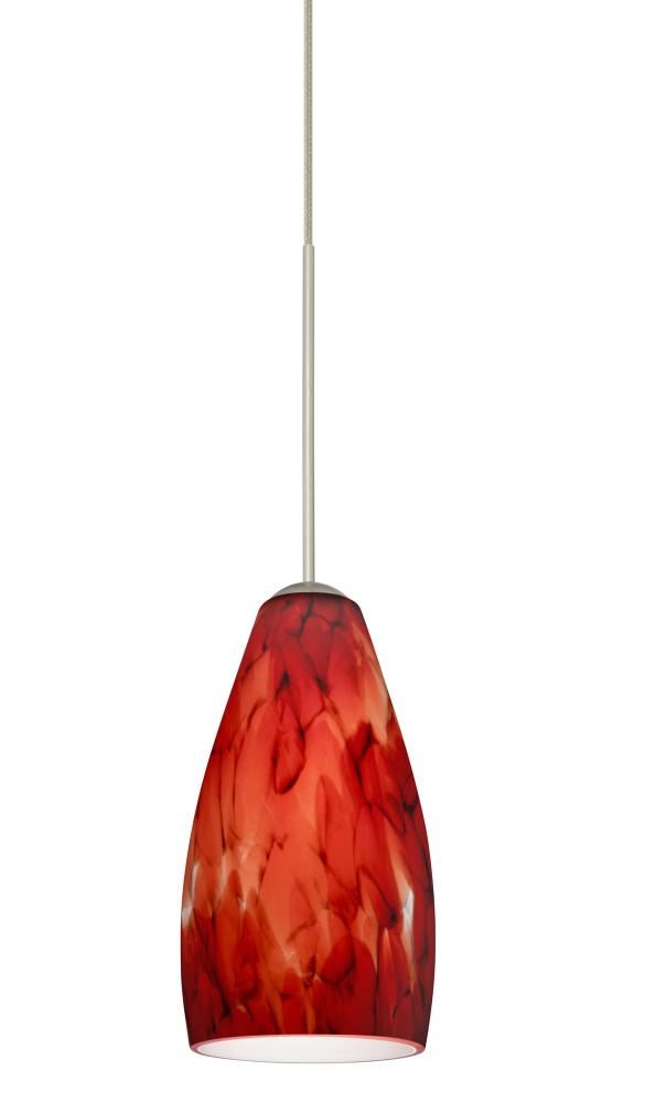 Besa Pendant For Multiport Canopy Karli Satin Nickel Garnet 1x50W Halogen