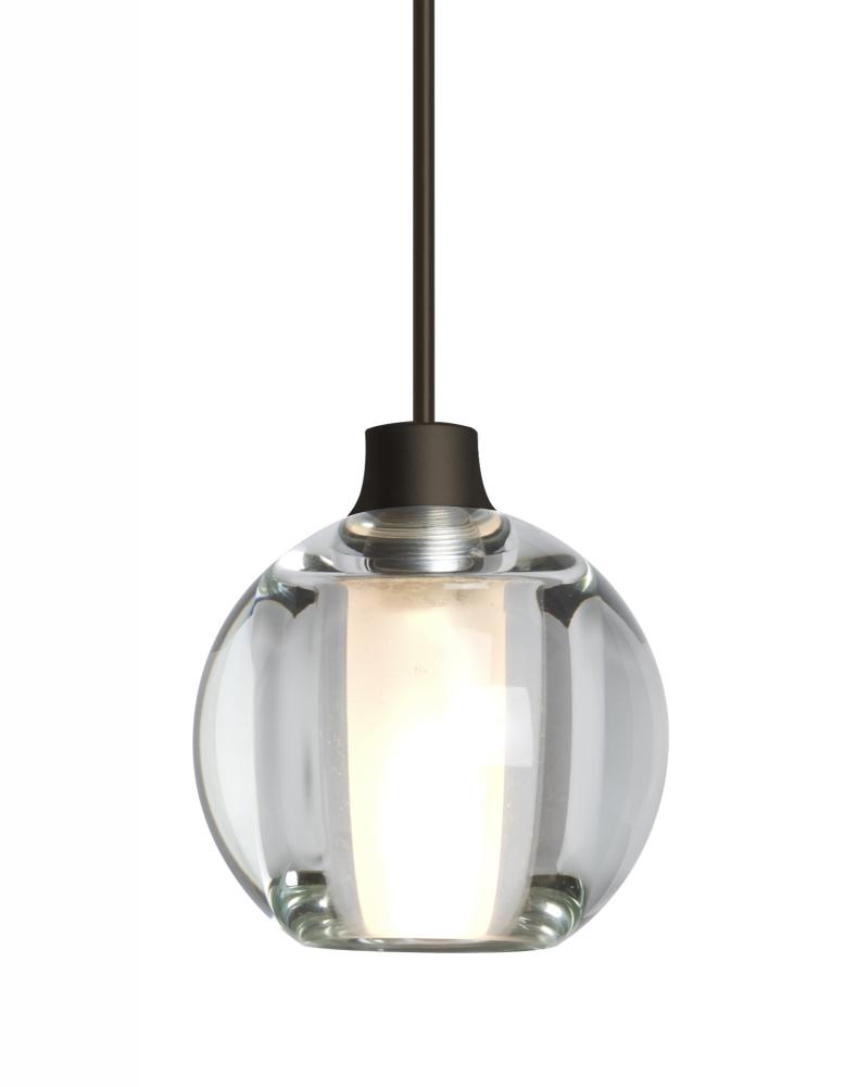 Besa, Boca 5 Cord Pendant For Multiport Canopies, Clear, Bronze Finish, 1x35W Halogen