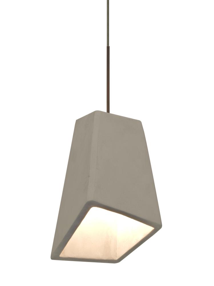 Besa Skip Cord Pendant For Multiport Canopy, Tan, Bronze Finish, 1x9W LED, 15Ft. Cord