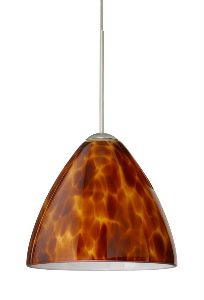 Besa Pendant Mia Satin Nickel Amber Cloud 1x5W LED, 15Ft. Cord