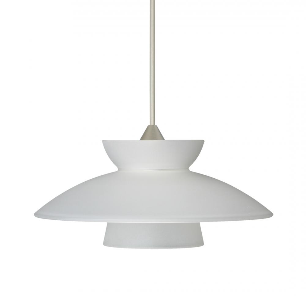 Besa Pendant Trilo 7 Satin Nickel Frost 1x5W LED, 15Ft. Cord