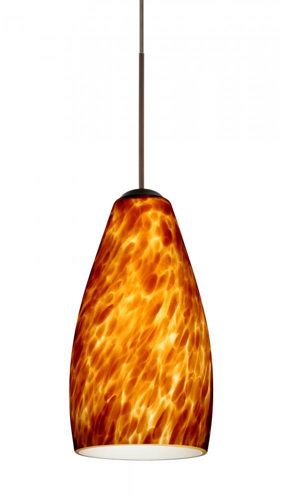 Besa Pendant Karli Bronze Amber Cloud 1x5W LED, 15Ft. Cord