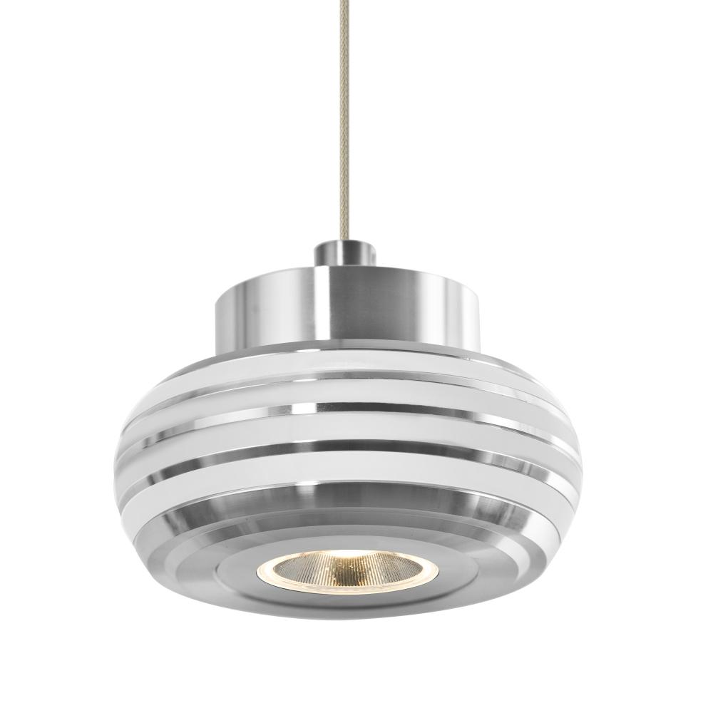 Besa, Flower Cord Pendant, Frost/Frost, Satin Nickel Finish, 1x3W LED