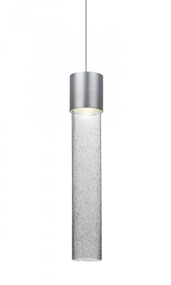 Besa, Wanda 12 Cord Pendant, Clear Bubble, Satin Nickel Finish, 1x3W LED