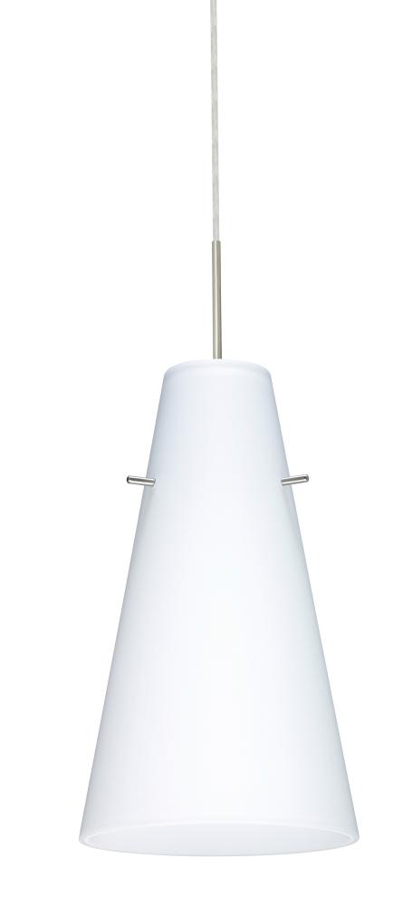 Besa Cierro LED Pendant Opal Matte Satin Nickel 1x9W LED