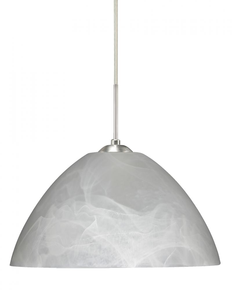 Besa Tessa LED Pendant For Multiport Canopy Marble Satin Nickel 1x9W LED