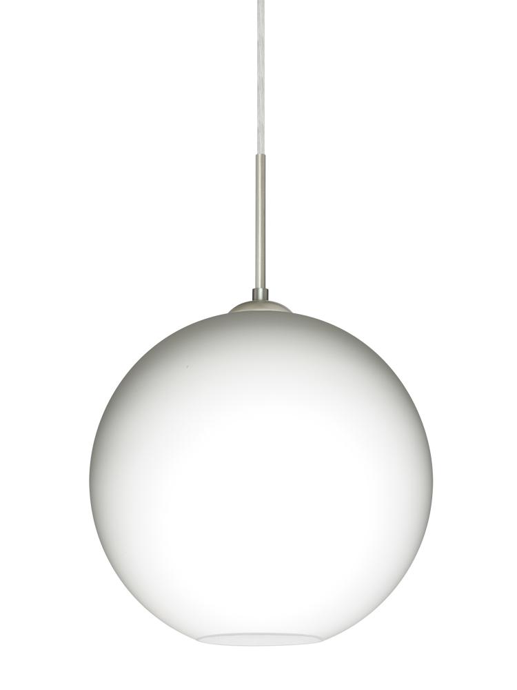 Besa Coco 12 Pendant For Multiport Canopy, Opal Matte, Satin Nickel Finish, 1x60W Med