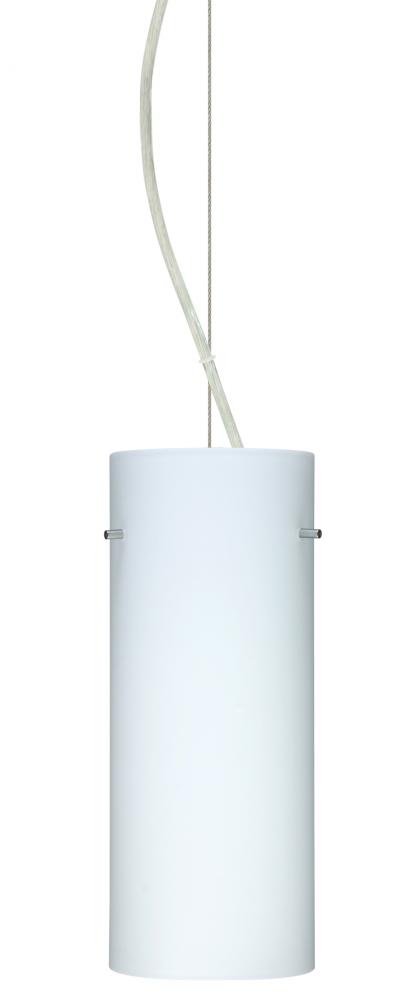 Besa Stilo 10 LED Cable Pendant Opal Matte Satin Nickel 1x9W LED