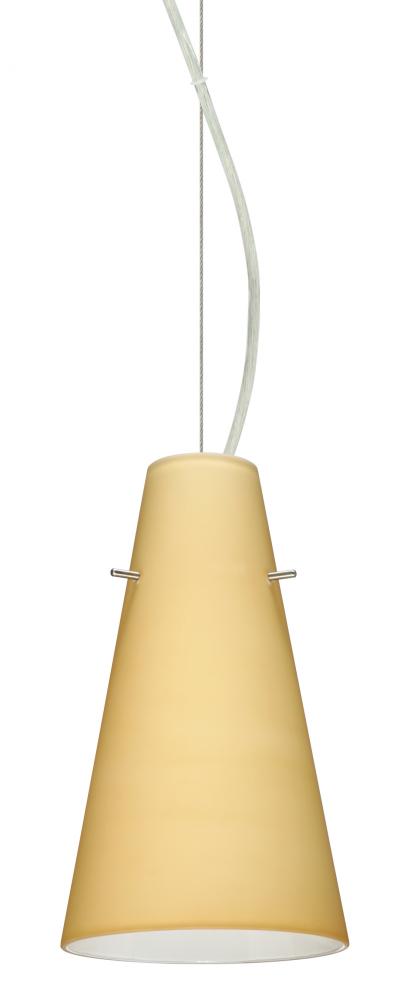 Besa Cierro LED Cable Pendant Vanilla Matte Satin Nickel 1x9W LED