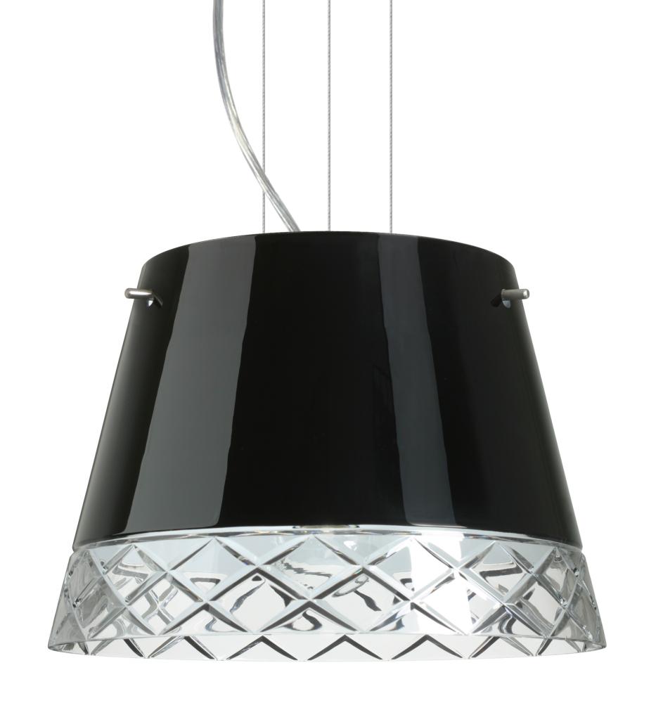 Besa Amelia 12 LED Pendant 1KG Black/Hand-Cut Satin Nickel 1x11W LED