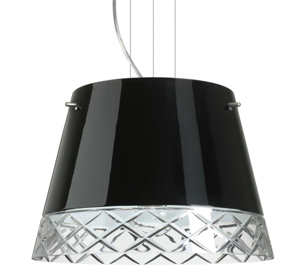 Besa Pendant Amelia 18 Satin Nickel Black/Hand-Cut 3x100W A19