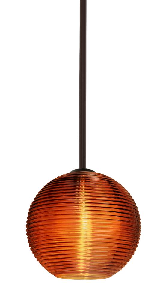 Besa Stem Kristall 8 Pendant Bronze Amber 1x75W Medium Base