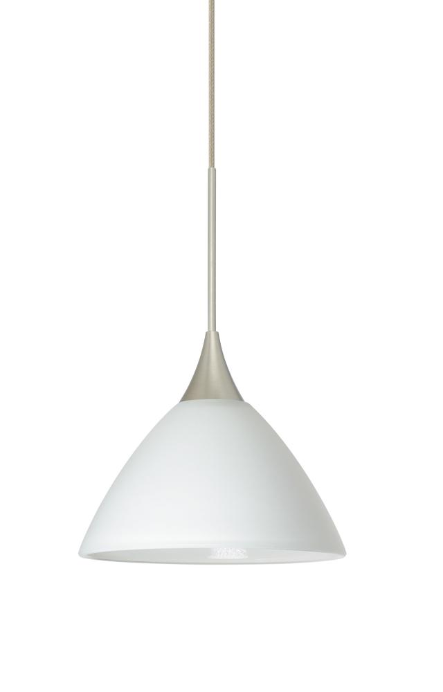 Besa Pendant For Multiport Canopy Domi Satin Nickel White 1x5W LED