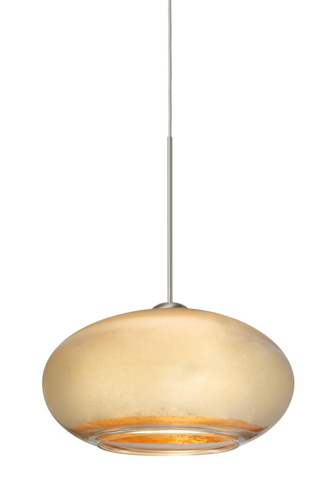 Besa Pendant For Multiport Canopy Brio 7 Satin Nickel Gold Foil 1x5W LED