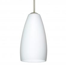 Besa Lighting 1BC-150907-LED-SN-L - Besa Chrissy Pendant Satin Nickel Opal Matte 1x9W LED, 15Ft. Cord