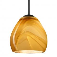 Besa Lighting 1BC-4122HN-LED-BK - Besa Bolla LED Pendant Honey Black 1x9W LED