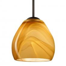 Besa Lighting 1BC-4122HN-LED-BR-L - Besa Bolla LED Pendant Honey Bronze 1x9W LED, 15Ft. Cord