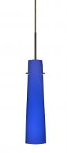 Besa Lighting 1BC-5674CM-LED-BR-L - Besa Camino Pendant Bronze Cobalt Blue Matte 1x5W LED, 15Ft. Cord