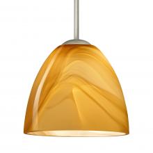 Besa Lighting 1BC-7572HN-LED-SN-L - Besa Sasha LED Pendant 1Bc Honey Satin Nickel 1x9W LED, 15Ft. Cord