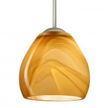 Besa Lighting 1BT-4122HN-LED-SN-L - Besa Bolla LED Pendant Honey Satin Nickel 1x9W LED, 15Ft. Cord