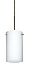 Besa Lighting 1BT-440407-LED-BR-L - Besa Stilo 7 LED Pendant Opal Matte Bronze 1x9W LED, 15Ft. Cord