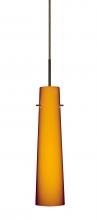 Besa Lighting 1BT-567480-LED-BR-L - Besa Camino Pendant Bronze Amber Matte 1x5W LED, 15Ft. Cord