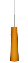 Besa Lighting 1BT-567480-LED-SN-L - Besa Camino Pendant Satin Nickel Amber Matte 1x5W LED, 15Ft. Cord