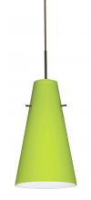 Besa Lighting 1JC-412435-BR-L - Besa Cierro Pendant Bronze Chartreuse 1x100W Medium Base, 15Ft. Cord