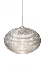 Besa Lighting 1JC-4913GL-SN - Besa Pendant Pape 12 Satin Nickel Glitter 1x75W Medium Base