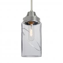 Besa Lighting 1JC-BLINKCL-SN-L - Besa, Blink Cord Pendant, Clear, Satin Nickel Finish, 1x60W Medium Base, 15Ft. Cord