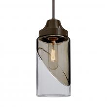 Besa Lighting 1JC-BLINKSM-BR-L - Besa, Blink Cord Pendant, Trans. Smoke/Clear, Bronze Finish, 1x60W Medium Base, 15Ft.