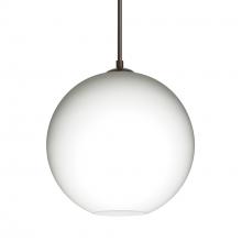 Besa Lighting 1JC-COCO807-BR-L - Besa Coco 8 Pendant, Opal Matte, Bronze Finish, 1x60W Medium Base, 15Ft. Cord