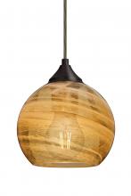 Besa Lighting 1JC-JILLYAM-EDIL-BR - Besa, Jilly Cord Pendant, Vapor Amber, Bronze Finish, 1x5W LED Filament