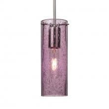 Besa Lighting 1JC-JUNI10PL-SN-L - Besa, Juni 10 Cord Pendant, Plum Bubble, Satin Nickel, 1x60W Medium Base, 15Ft. Cord