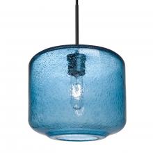 Besa Lighting 1JC-NILES10BL-BK - Besa Niles 10 Pendant, Blue Bubble, Black Finish, 1x60W MAX E26 Base