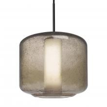 Besa Lighting 1JC-NILES10SO-BK - Besa Niles 10 Pendant, Smoke Bubble/Opal, Black Finish, 1x60W MAX E26 Base