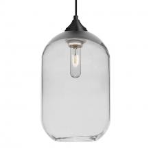 Besa Lighting 1JC-OMEGA12CL-BK - Besa, Omega 12 Cord Pendant,Clear, Black Finish, 1x60W MAX E26 Base