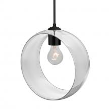 Besa Lighting 1JC-PLATOCL-BK-NI - Besa, Plato Cord Pendant, Clear, Black Finish, 1x60W MAX E26 Base