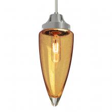 Besa Lighting 1JC-SULUAM-SN-L - Besa, Sulu Cord Pendant, Amber Bubble, Satin Nickel Finish, 1x60W Medium Base, 15Ft.