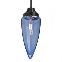 Besa Lighting 1JC-SULUBL-BK-L - Besa, Sulu Cord Pendant, Blue Bubble, Black Finish, 1x60W Medium Base, 15Ft. Cord