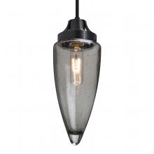 Besa Lighting 1JC-SULUSM-BK-L - Besa, Sulu Cord Pendant, Smoke Bubble, Black Finish, 1x60W Medium Base, 15Ft. Cord