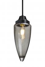 Besa Lighting 1JC-SULUSM-EDIL-BK - Besa, Sulu Cord Pendant, Smoke Bubble, Black Finish, 1x4W LED Filament