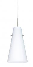 Besa Lighting 1JT-412407-SN-L - Besa Cierro Pendant Satin Nickel Opal Matte 1x100W Medium Base, 15Ft. Cord