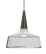 Besa Lighting 1JT-BARON10WH-LED-BR - Besa, Baron 10 Cord Pendant, White/Clear, Bronze Finish, 1x9W LED