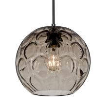 Besa Lighting 1JT-BOMYSM-BK - Besa Bombay Cord Pendant, Smoke, Black Finish, 1x60W MAX E26 Base