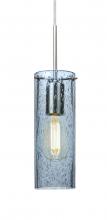 Besa Lighting 1JT-JUNI10BL-EDIL-SN - Besa, Juni 10 Cord Pendant, Blue Bubble, Satin Nickel, 1x4W LED Filament